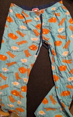 Aqua/teal Breakfast Print Pajama Pants Size Small